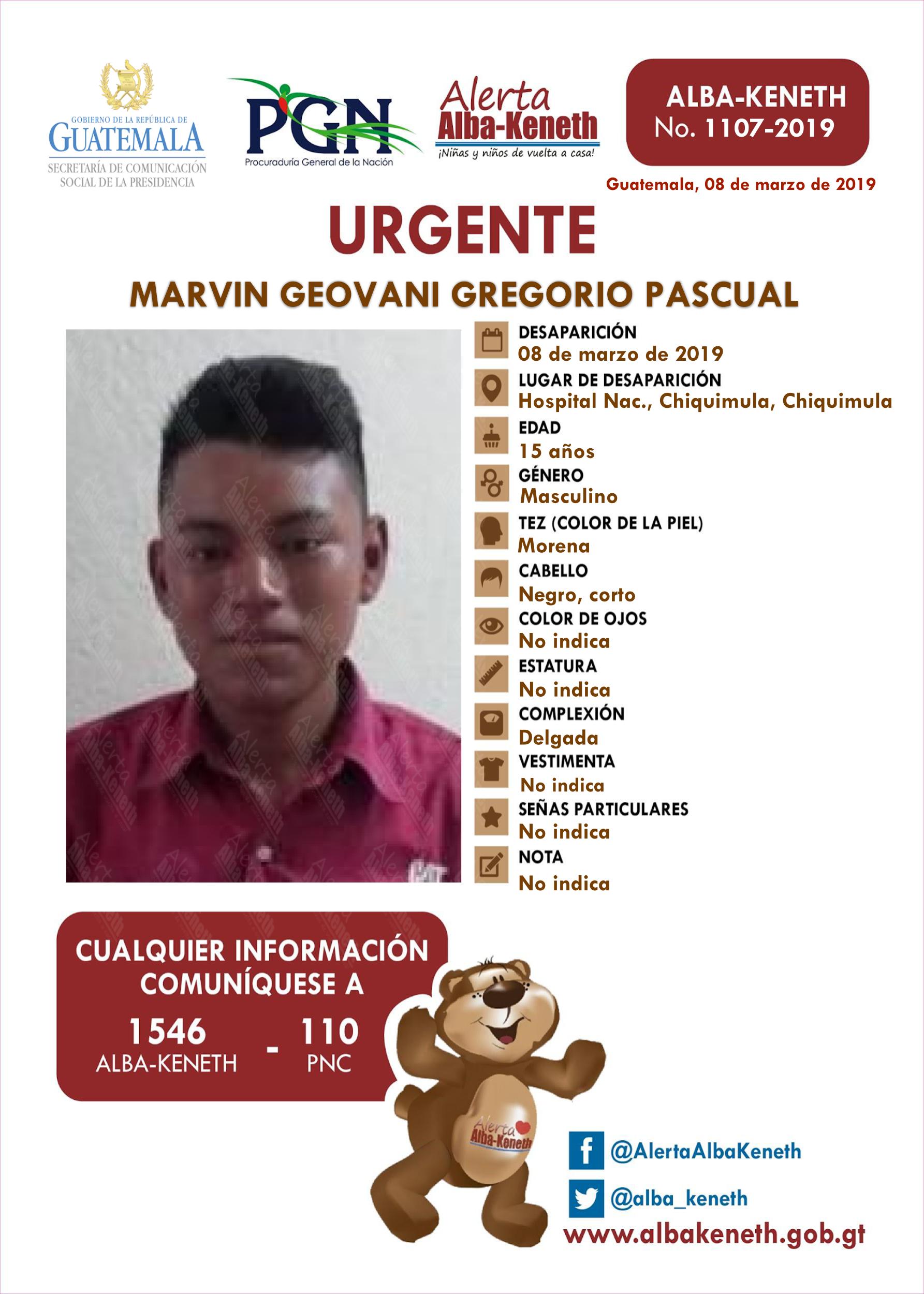 Marvin Geovani Gregorio Pascual