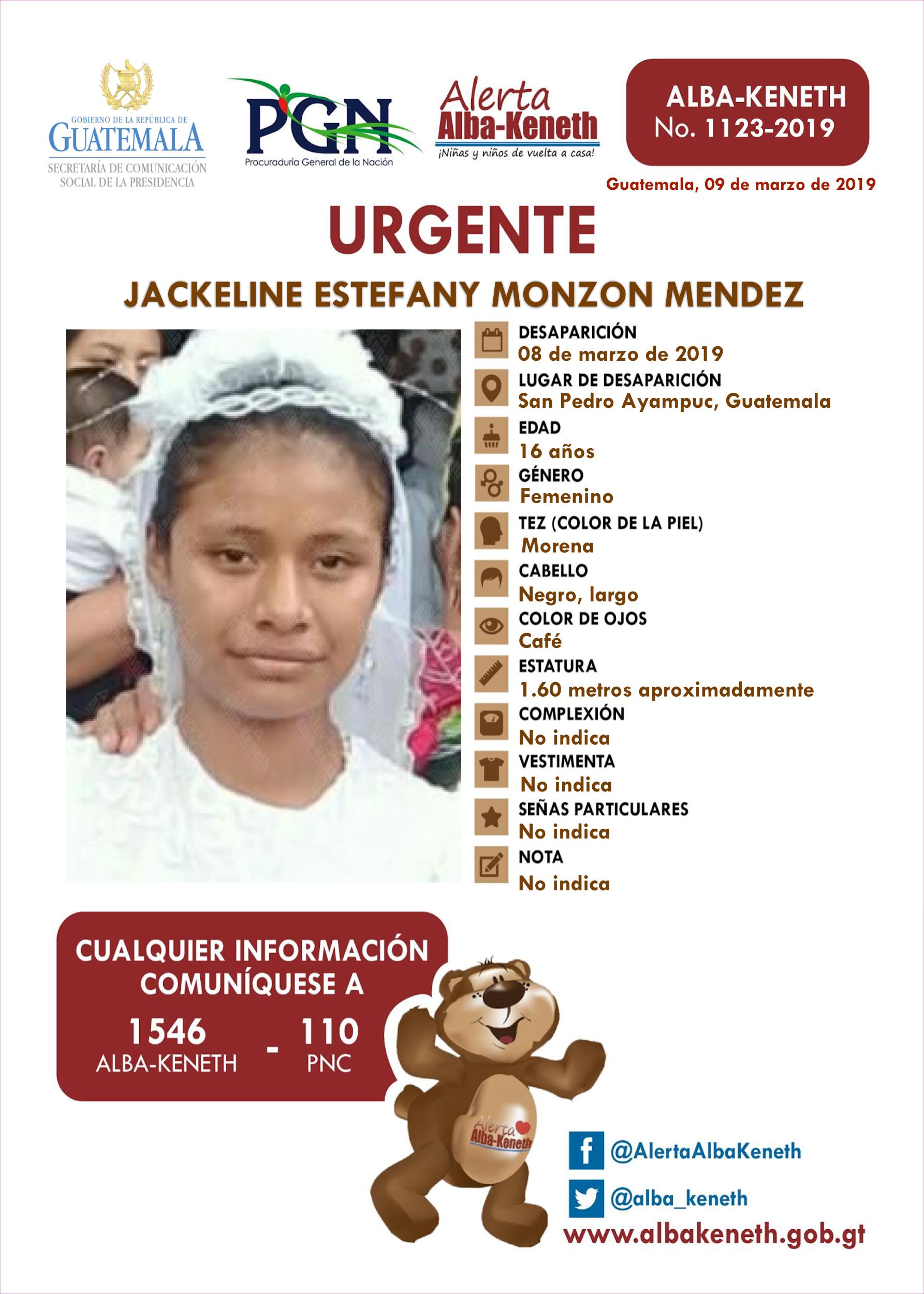 Jackeline Estefany Monzon Mendez