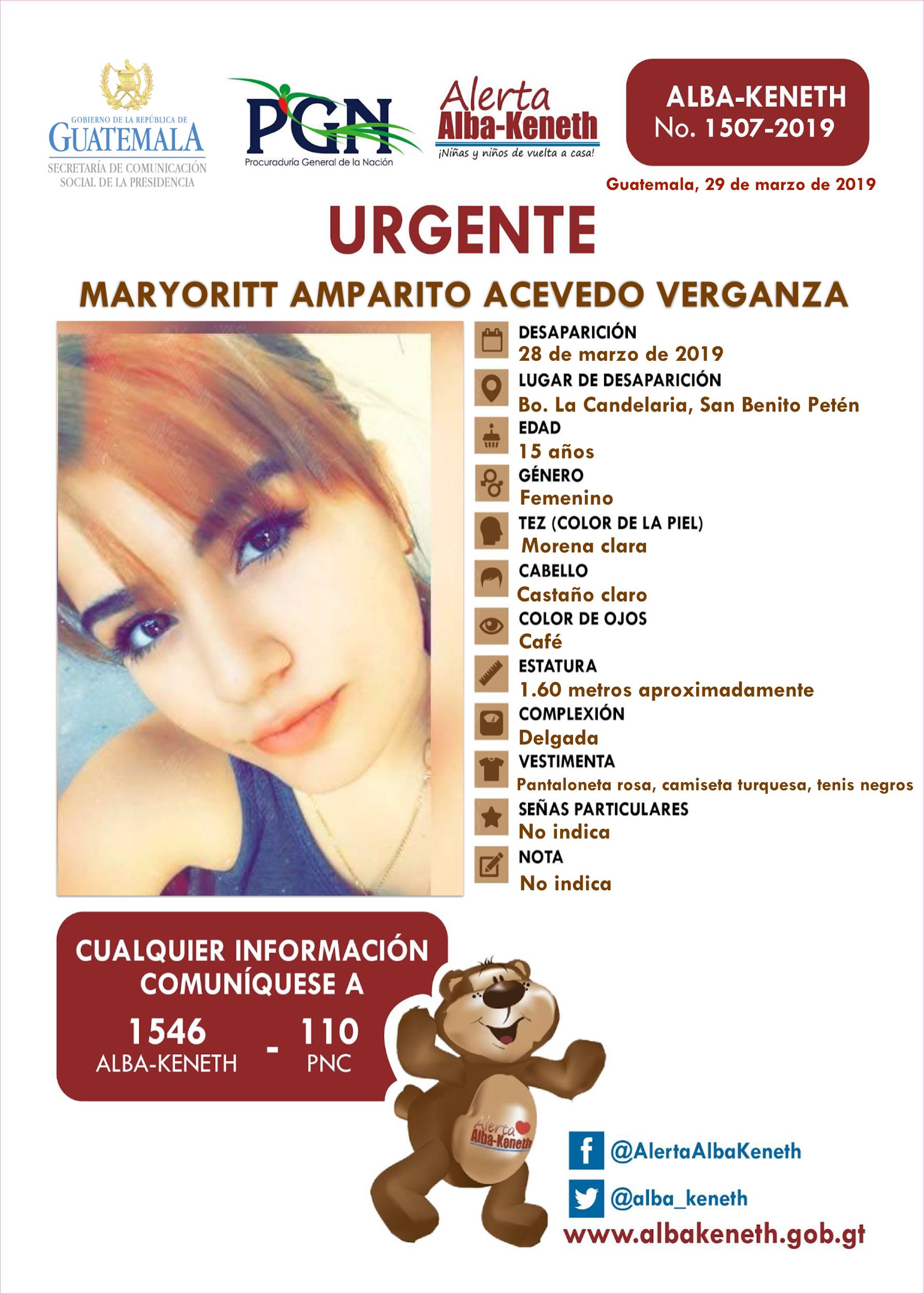 Maryoritt Amparito Acevedo Verganza