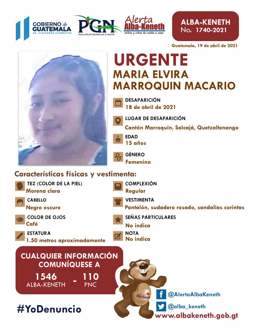 Maria Elvira Marroquin Macario