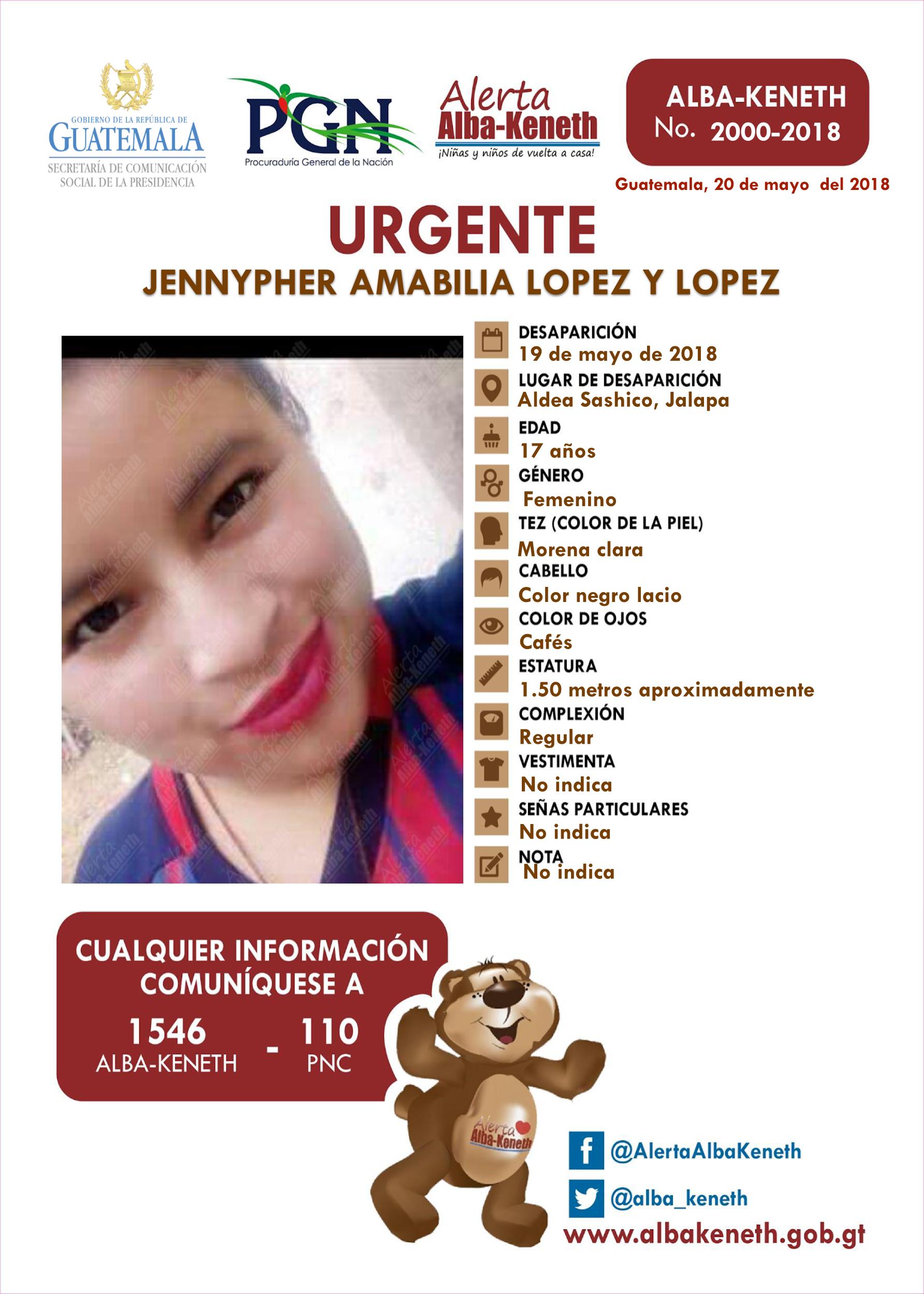 Jennypher Amabilia Lopez y Lopez