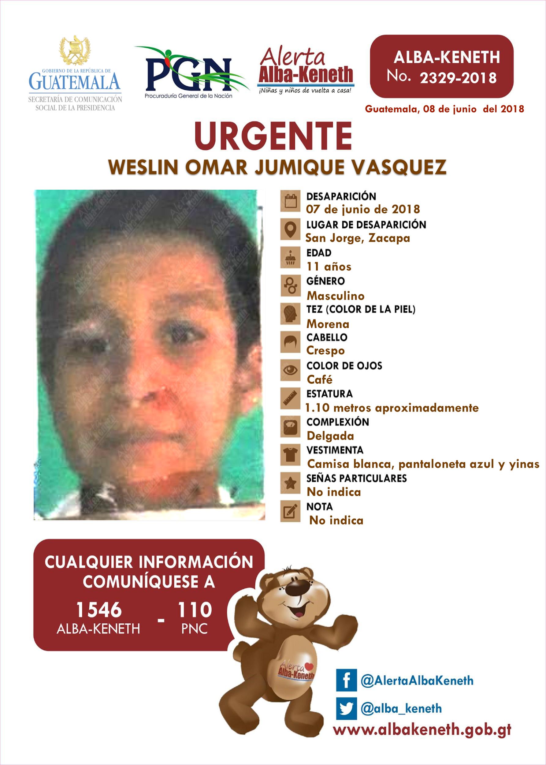 Weslin Omar Jumique Vasquez