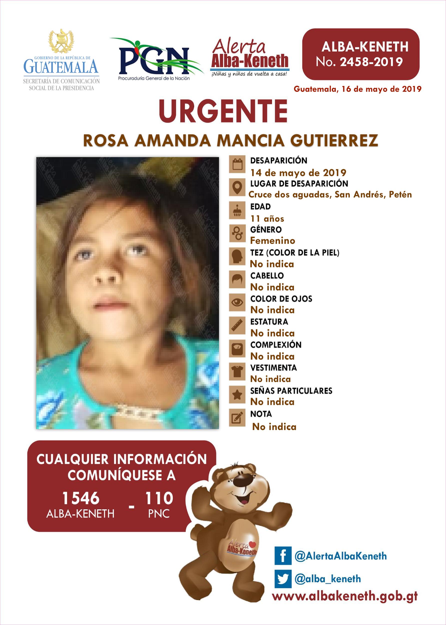 Rosa Amanda Mancia Gutierrez