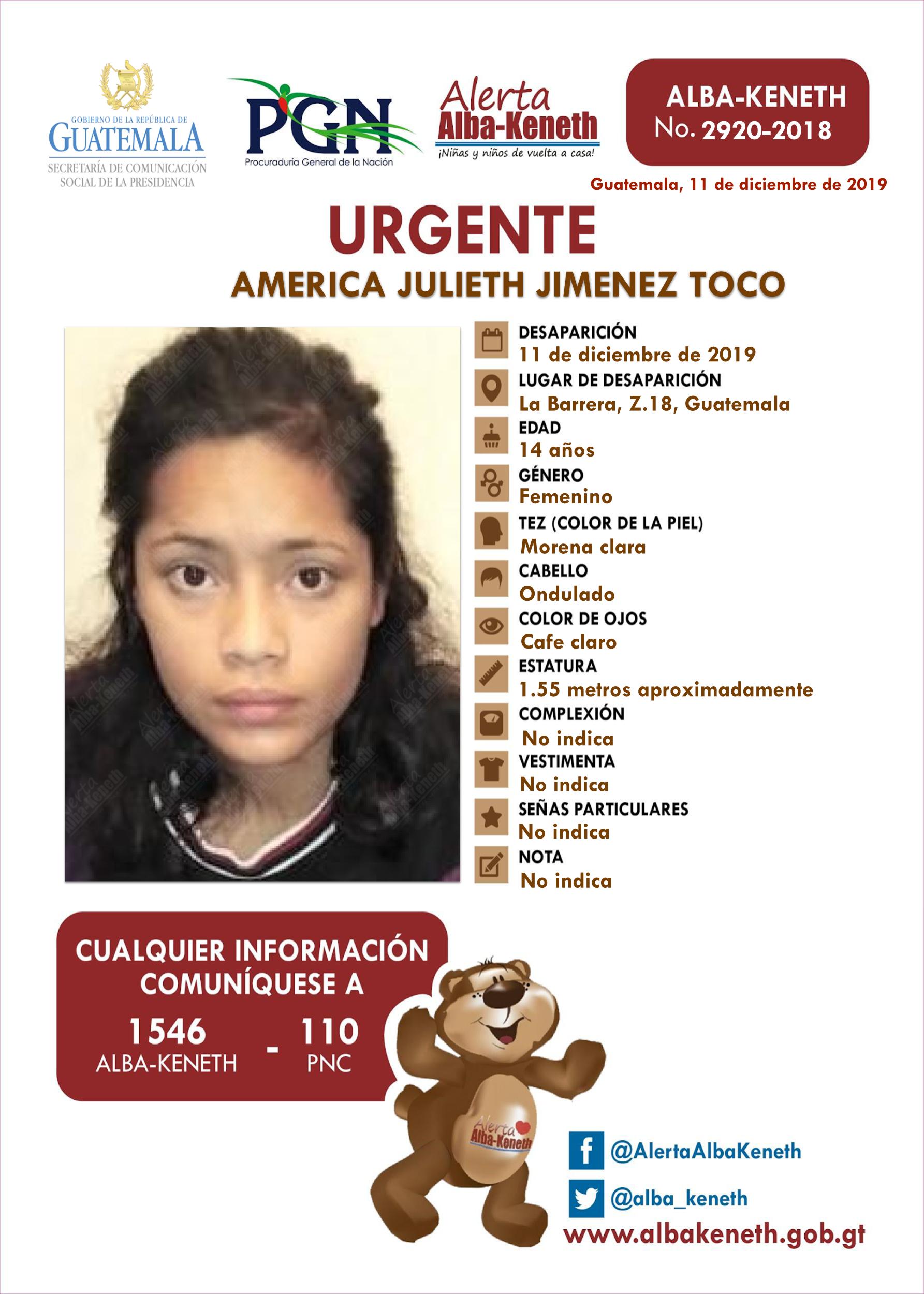 America Julieth Jimenez Toco