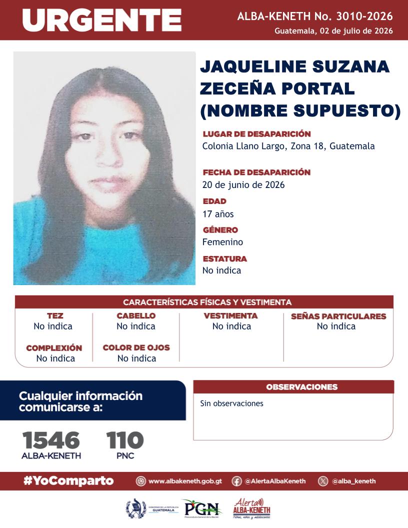 Jaqueline Suzana Zeceña Portal (Nombre supuesto)