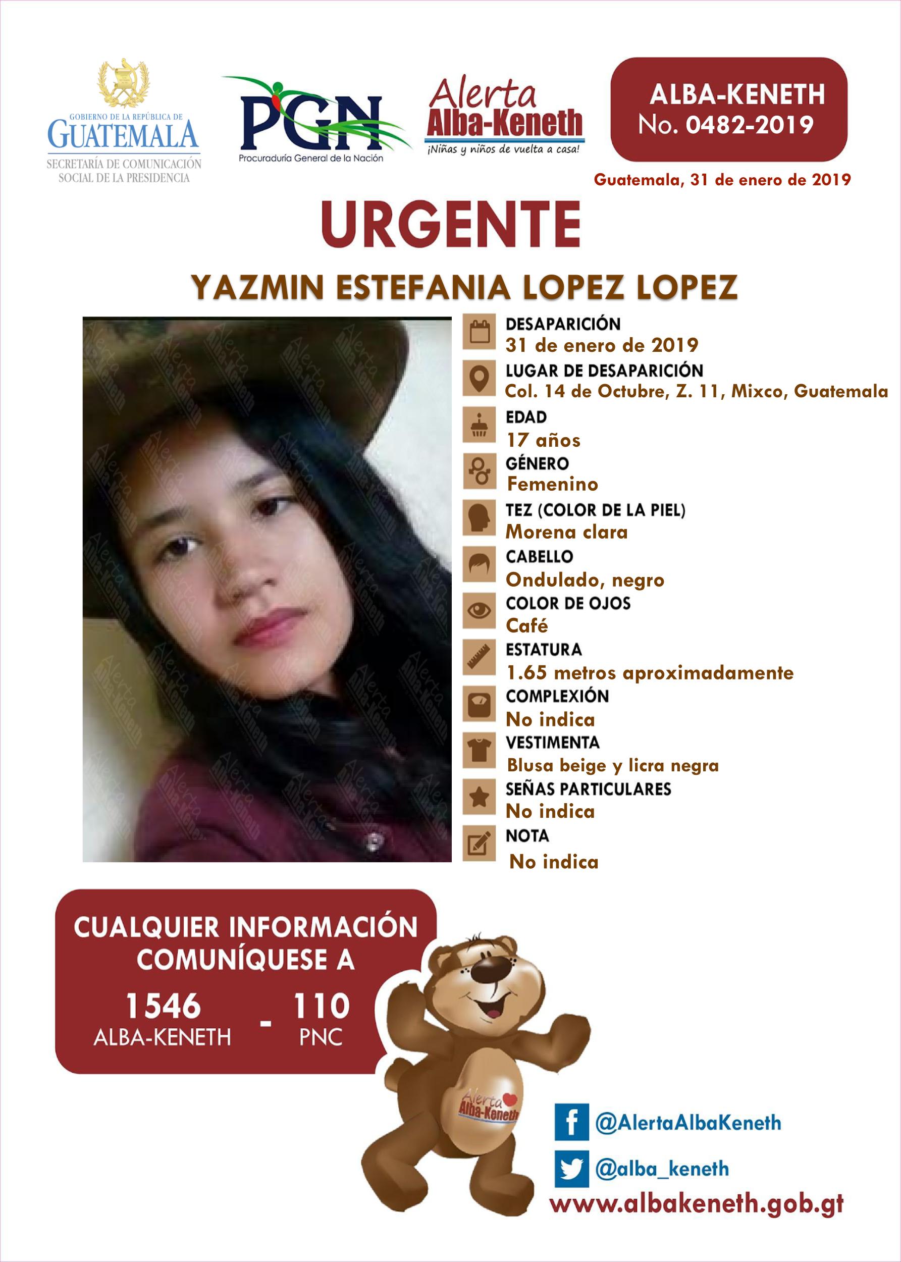 Yazmin Estefania Lopez Lopez