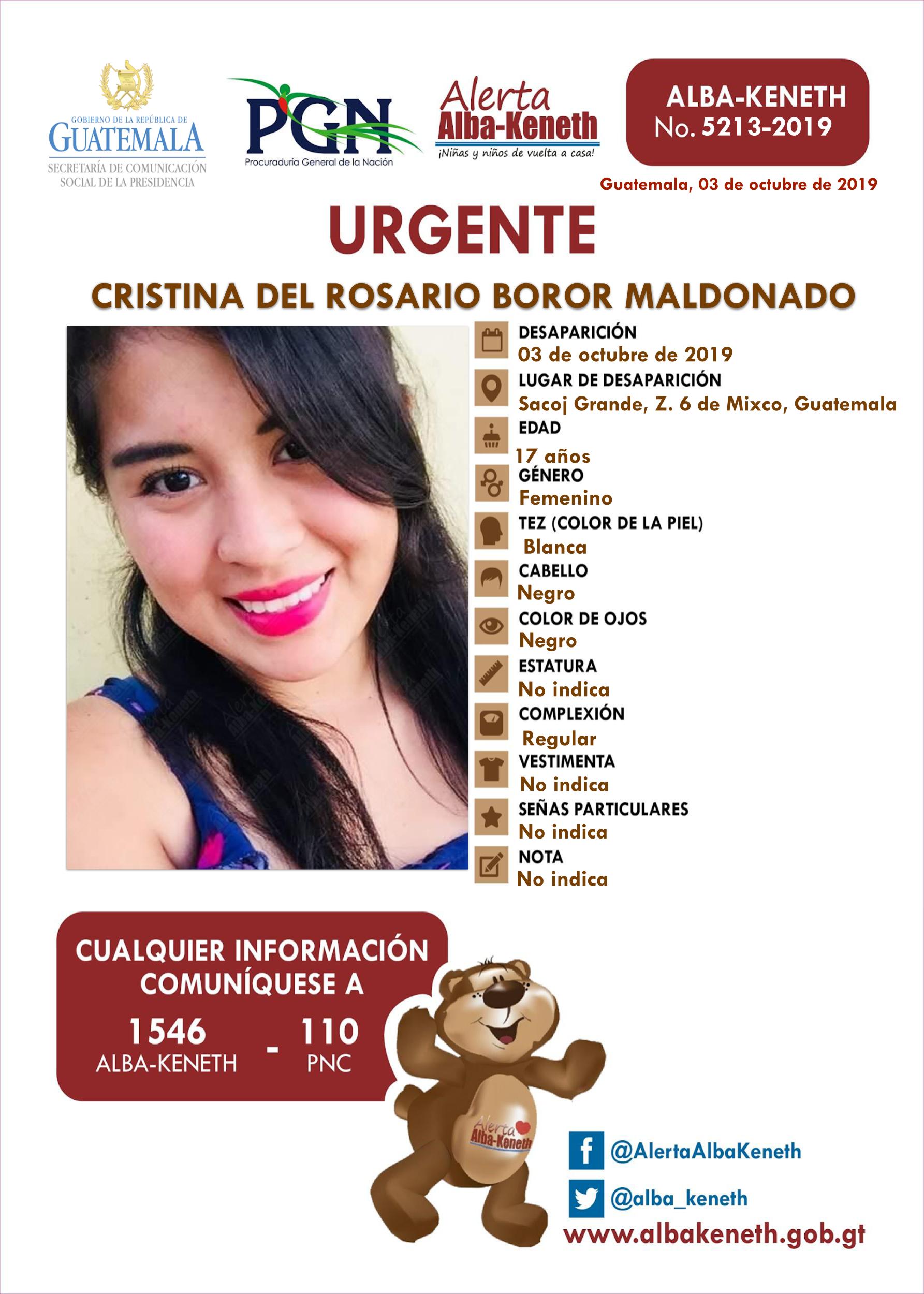 Cristina del Rosario Boror Maldonado