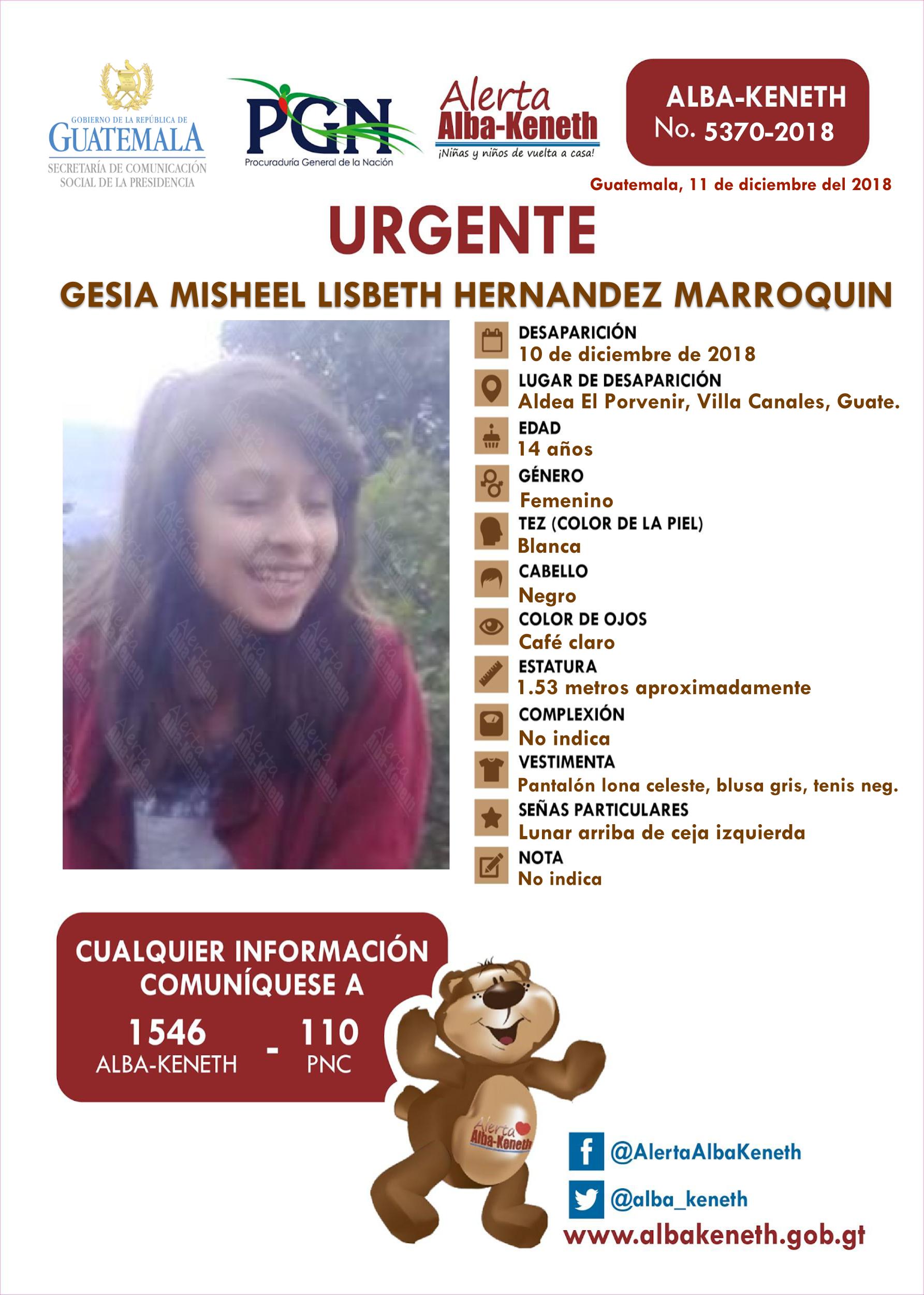 Gesia Misheel Lisbeth Hernandez Marroquin