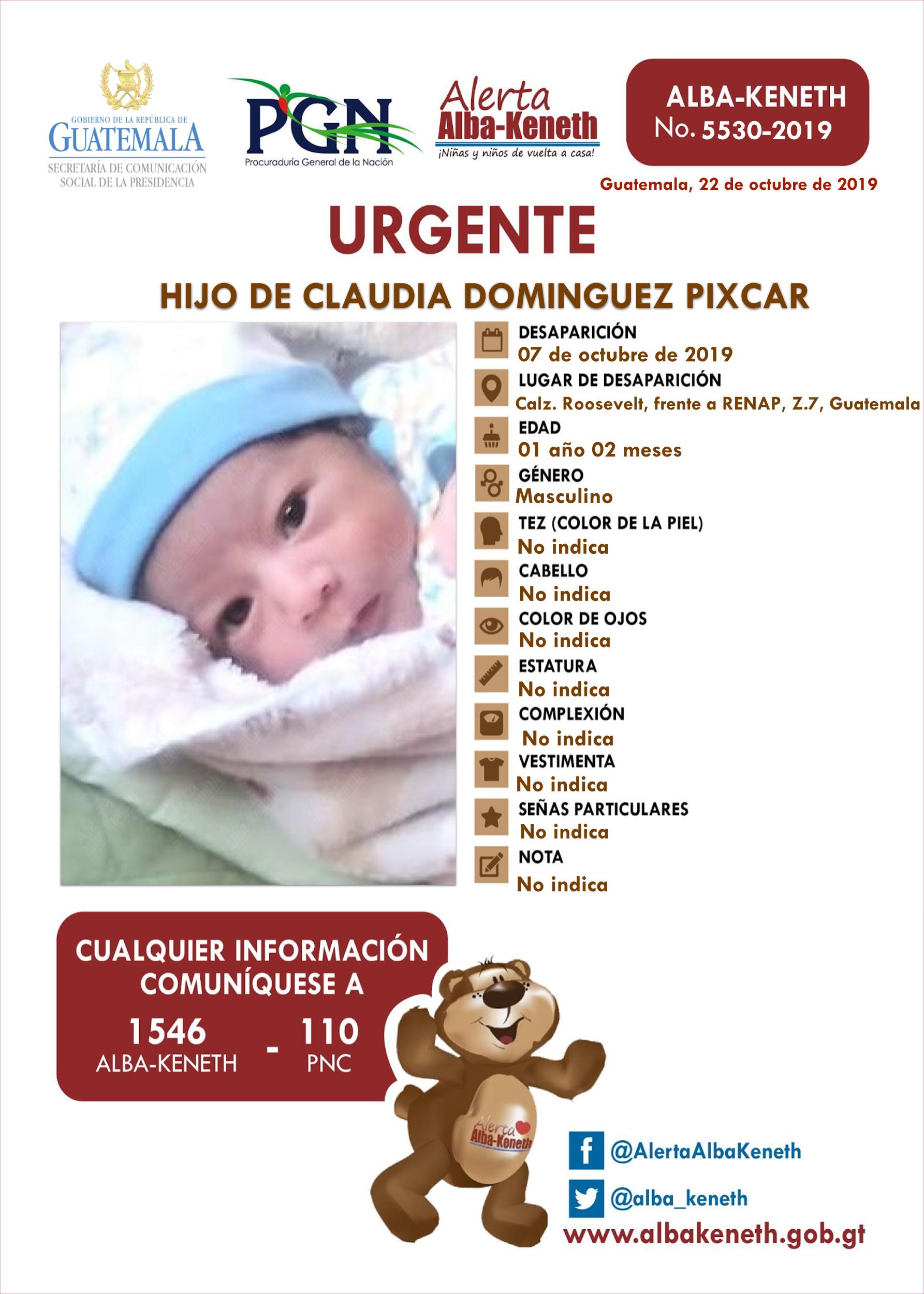 Hijo de Claudia Dominguez Pixcar