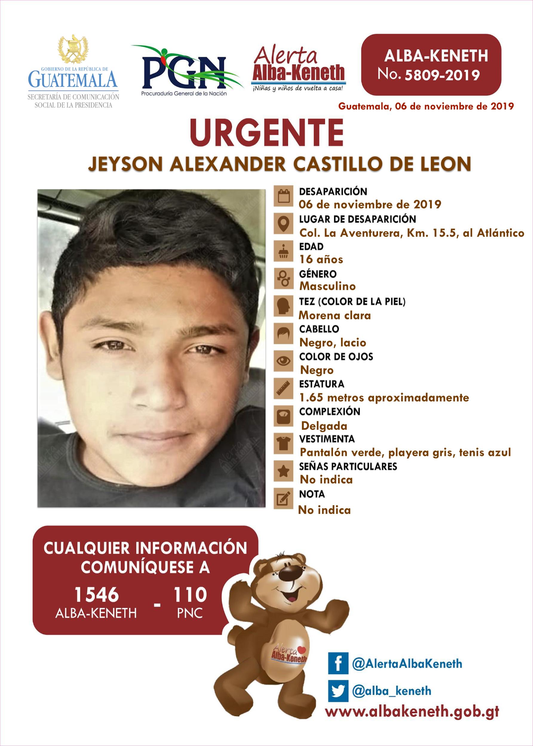 Jeyson Alexander Castillo de Leon