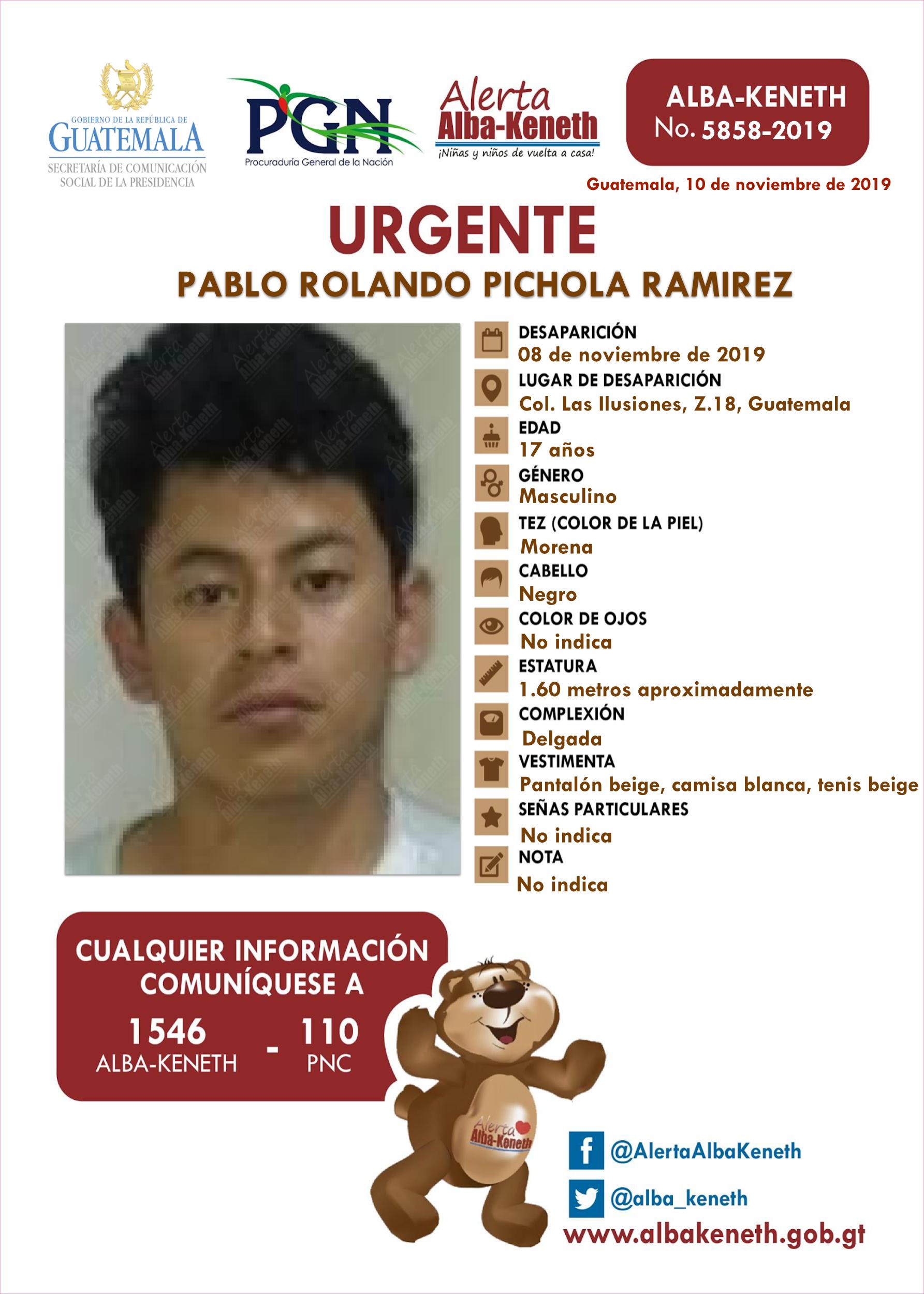 Pablo Rolando Pichola Ramirez