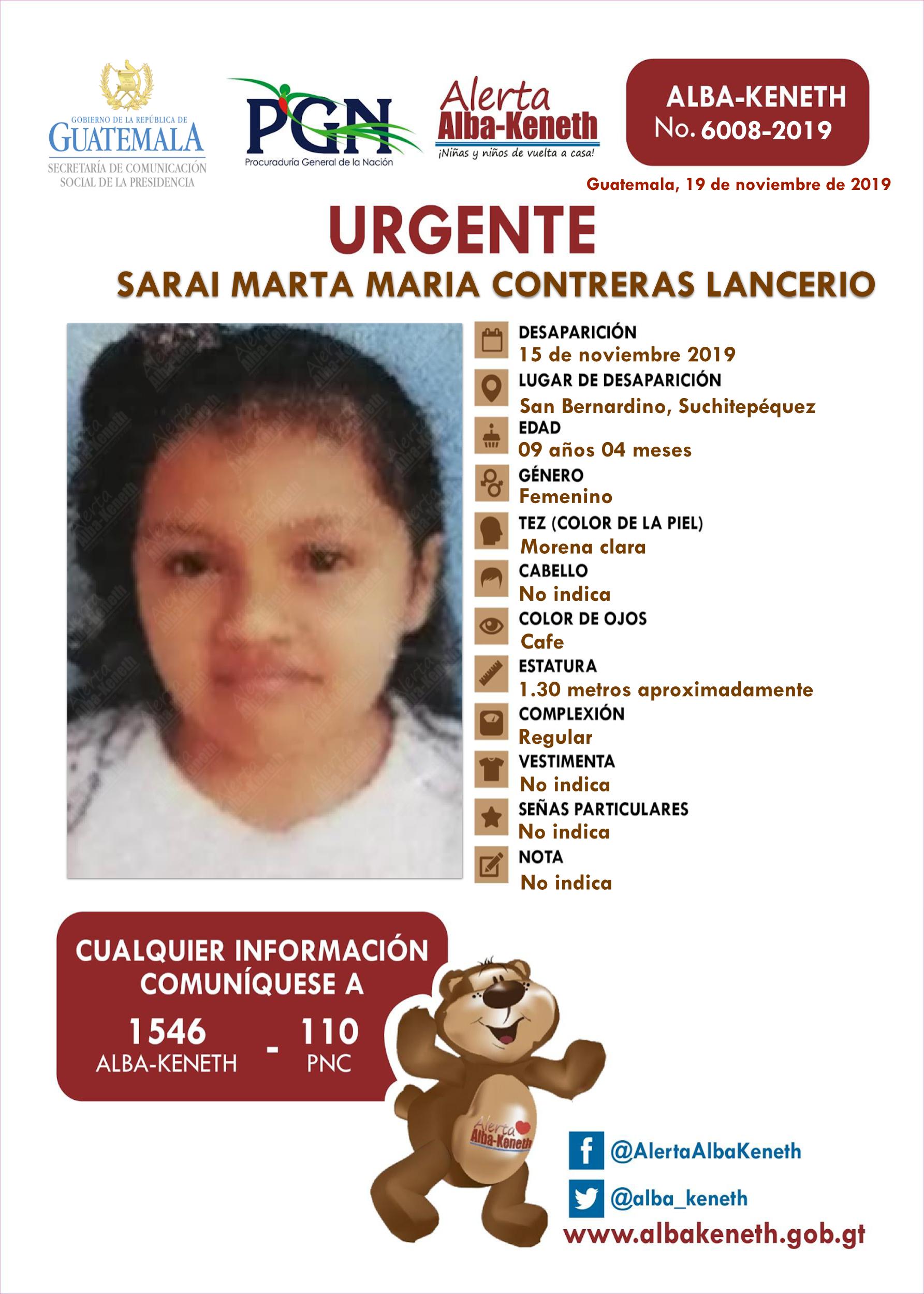 Sarai Marta Maria Contreras Lancerio