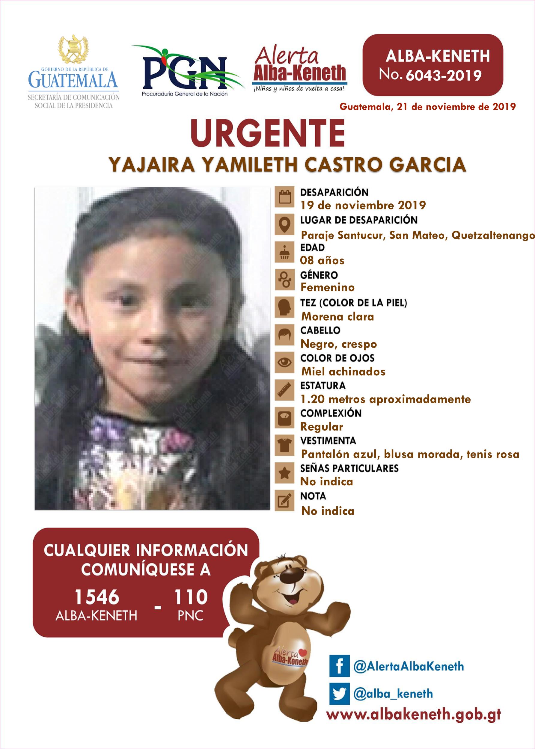 Yajaira Yamileth Castro Garcia