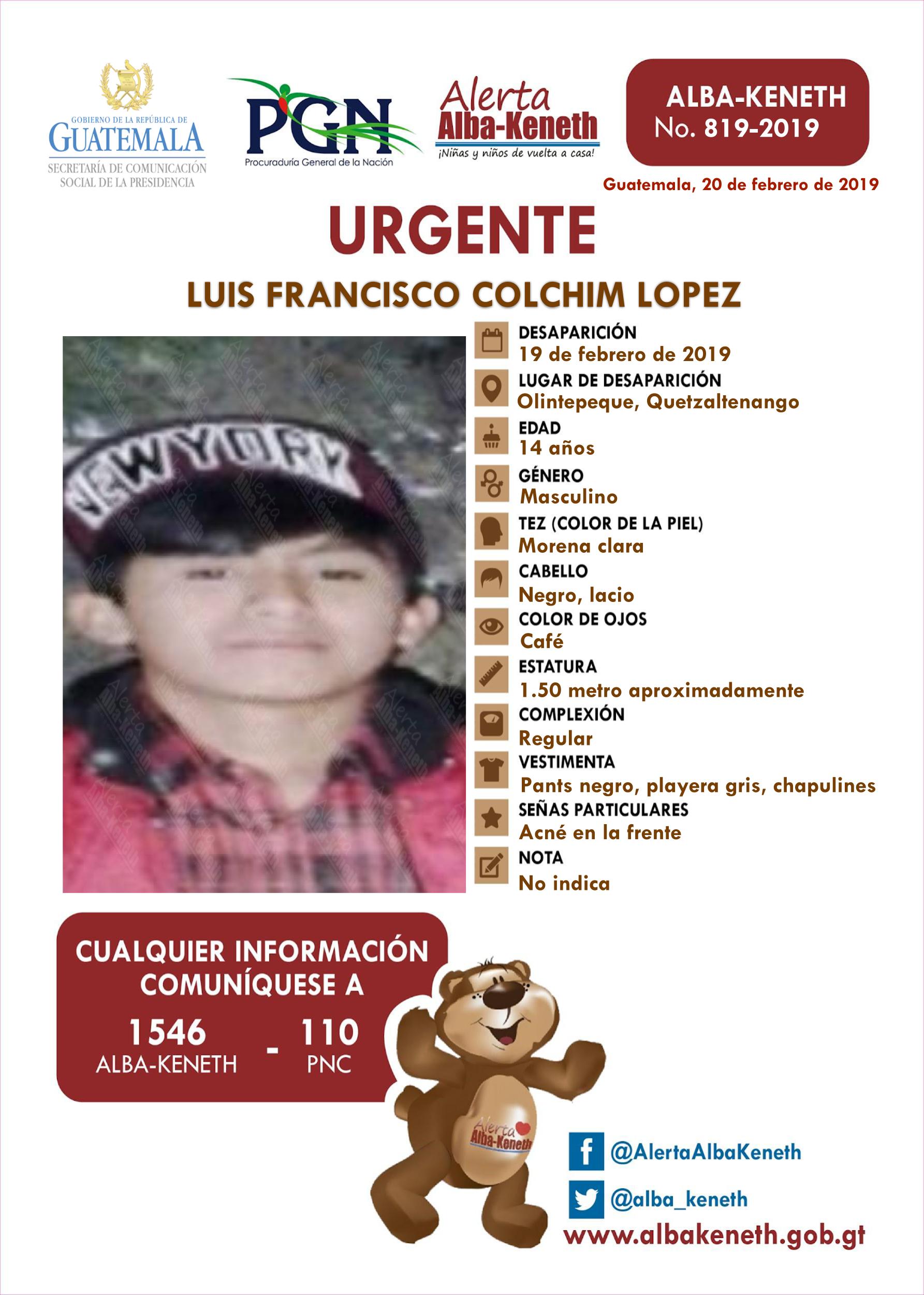Luis Francisco Colchim Lopez