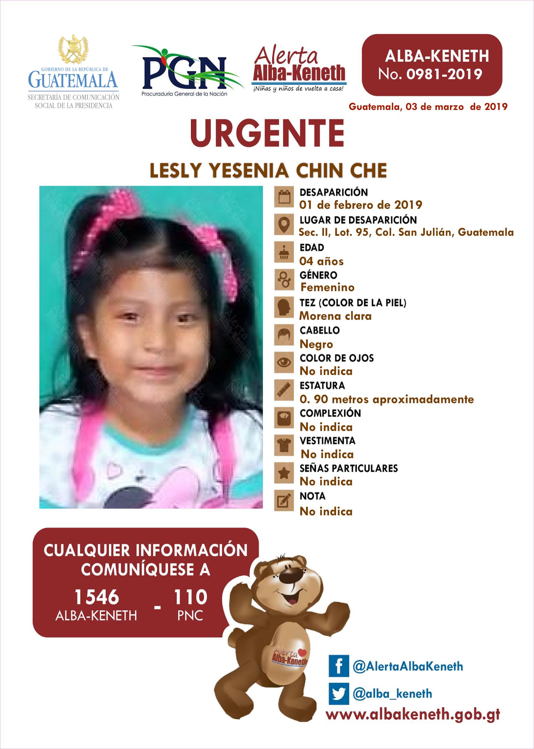Lesly Yesenia Chin Che